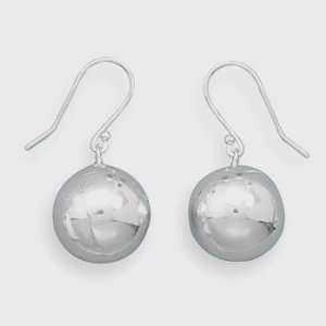   Sterling Silver 14mm Bead Earrings on French Wires 