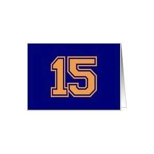   Birthday   blue and gold football jersey number Card Toys & Games