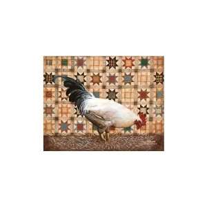  Patchwork Rooster Poster Print
