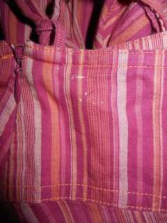   Anthropologie Purple orange Striped Apron Skirt Front side pockets 2