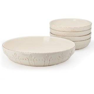 Signature Housewares Sorrento Stoneware 5 Piece Pasta Bowl Set, Ivory