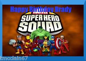 Super Hero Squad edible cake image topper  1/4 sheet  