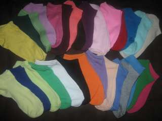 Womens Low Cut Ankle Crew Socks White Black Multiple Colors Pink 