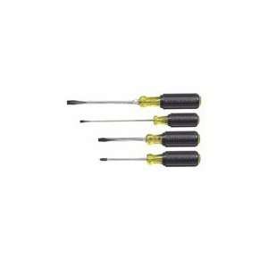 Slotted and Phillips Tip Screwdriver Set with Cushion Grips, 4 Pieces