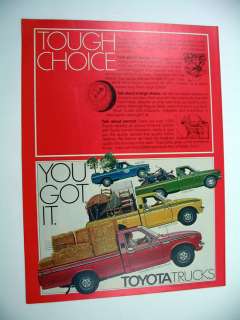 Toyota Half Ton Long Bed SR 5 Pick up Trucks 1976 Ad  