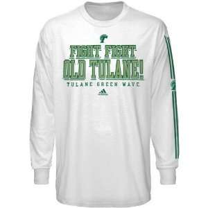  adidas Tulane Green Wave White Victory Song Long Sleeve T 