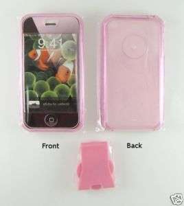 APPLE IPHONE 2G PINK HARD CRYSTAL CASE PLUS CLIP  