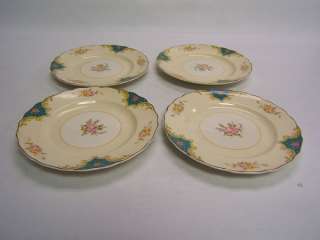 Keystone Canonsburg Pottery Co floral 4 bread plates  