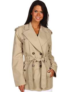 Larry Levine Poly Double Breasted Trench 