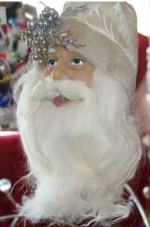   my store kurt adler h0534 christmas white brocade santa head ornament