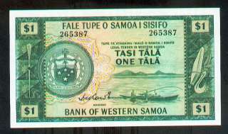 WESTERN SAMOA 1 TALA (1967) PICK # 16a UNC.  