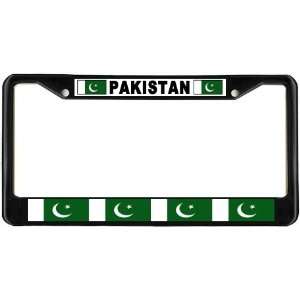  Pakistan Pakistani Flag Black License Plate Frame Metal 