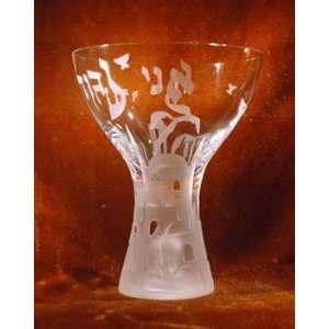   GLASS WEDDING KIDDUSH CUP BY STEVE RESNICK