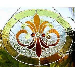   Design Stained Glass Suncatcher in Gold   10 x 12