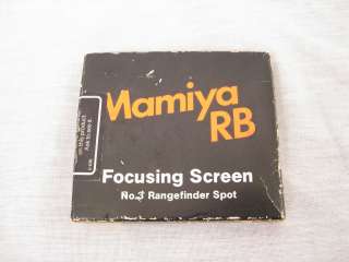 Mamiya RB67 Focusing Screen No. 3 Rangefinder Spot Professional/ Pro S 