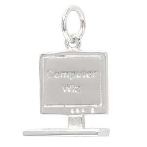  Sterling Silver COMPUTER WIZ Charm Jewelry