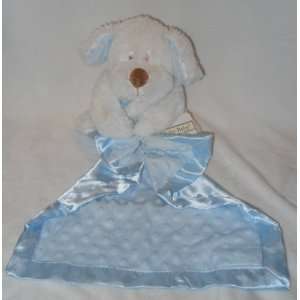   Plush Puppy Dog with Blue Minky Dot Security Blanket Toys & Games