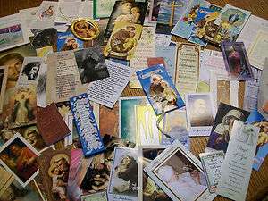 LOT OF RELIGIOUS PRAYER CARDS, PRAYERS, BOOKMARKS, PAMPLETS, MAGNET 