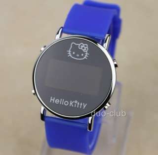   Silicone Band Blue LED Wrist Watch For Unisex   