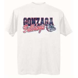 Gonzaga Bulldogs NCAA White Short Sleeve T Shirt 2Xlarge 