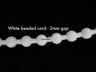 Roller blind metal chain white beaded cord silver brass  