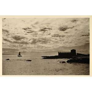  1937 Sunset Sea Fort Salvador Bahia Brazil Photogravure 