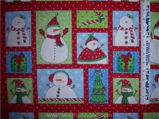 Timeless Treasures Snowman Christmas Tree Fabric Panel  