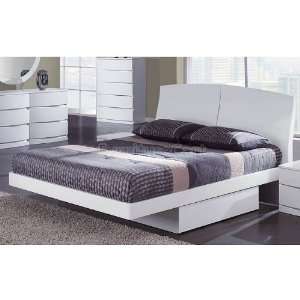   Furniture Aria Glossy White Platform Bed ARIA WH BED