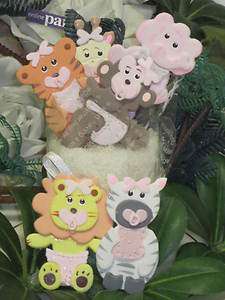 Baby Shower Safari Jungle Animals Favors Girl Cupcake Caketop 