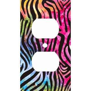 Rainbow Zebra Skin Print Decorative Outlet Cover