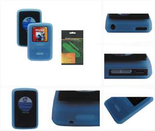   Protector and Blue Skin Case for Sandisk Sansa Clip Zip 4GB 8GB  