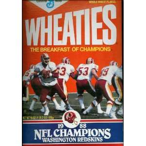 WHEATIES BOX 1988 WASHINGTON REDSKINS NFL CHAMPIONS