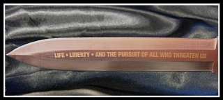 USARA Army RANGER Knife 11 5/8 Life Liberty Pursuit  