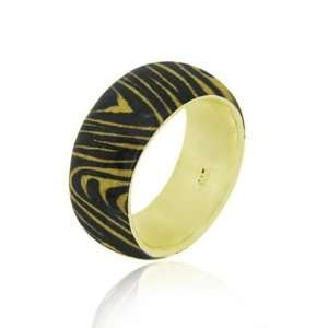    18k Gold Over Sterling Silver Enamel Tiger Print Ring Jewelry