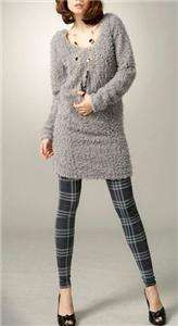 Lovely fluffy poly fur knit sweater tunic dress  