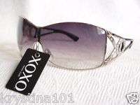 XOXO GOLD / SILVER SHIELD CRYSTAL WOMANS SUNGLASSES NEW  