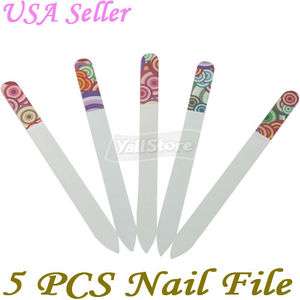 PCS Crystal Glass Nail Files 5.5 Colorful Circle  