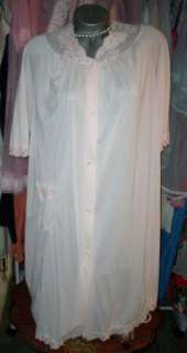 VTG Open Bust Buttery Soft Nylon Nightgown/Peignoir S  