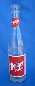 Vintage DODGER SODA POP BOTTLE Beverage GUC Red Label Des Moines IA 9 