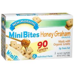 New Morning Mini bites Honey Graham, 90 Calorie Snack Packs, 4.44 