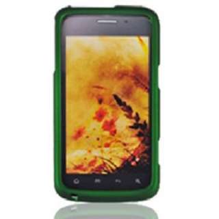Green Rubberized Faceplate Hard Case Phone Cover For Boost Mobile ZTE 