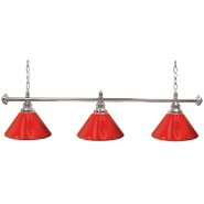 Trademark Premium 60 Inch 3 Shade Billiard Lamp Red and Silver at 