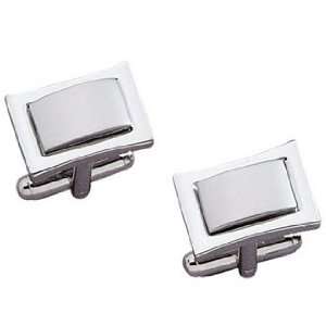 Colibri Vision Brushed Silvertone and Polished Silvertone Cufflinks