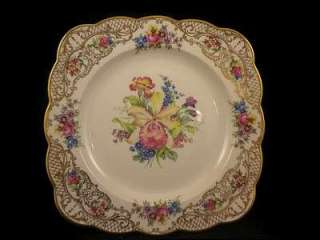 ROYAL BAYREUTH Orchids ROSALIE Square LUNCHEON PLATE  