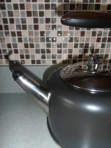 ALL CLAD 18/10 STAINLESS STEEL CHARCOAL CREY TEA KETTLE ITALY  