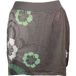 Tail TAHITIAN TWIST Print Skirt XL Medium Grey and Mint Aqua Floral 