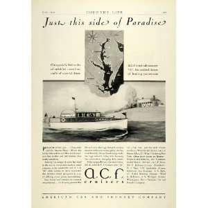 1929 Ad ACF Cruiser Ship Marine American Car Foundry Yacht 