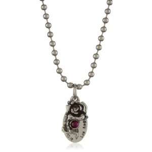  Ed Hardy Rose Stainless Steel Charm Oval Logo Pendant 