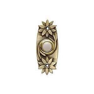 Chime Button Floral Lighted Brass