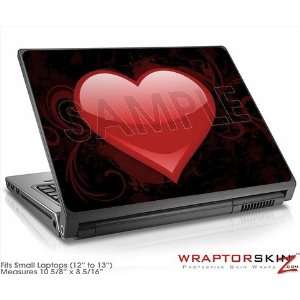  Small Laptop Skin   Glass Heart Grunge Red by WraptorSkinz 